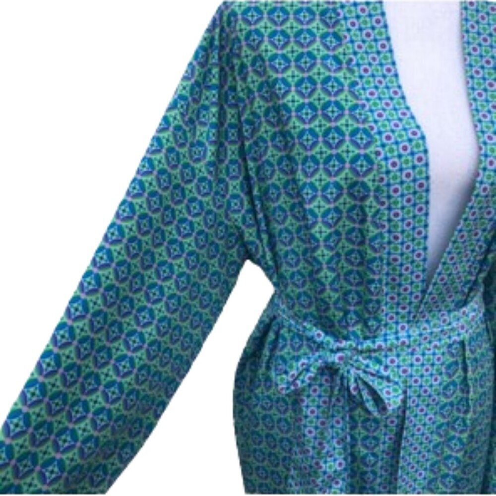 Victoria's Secret Y2k Paisley Reversible Long Robe Ombre Leopard Medium - Picture 2 of 12